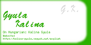 gyula kalina business card